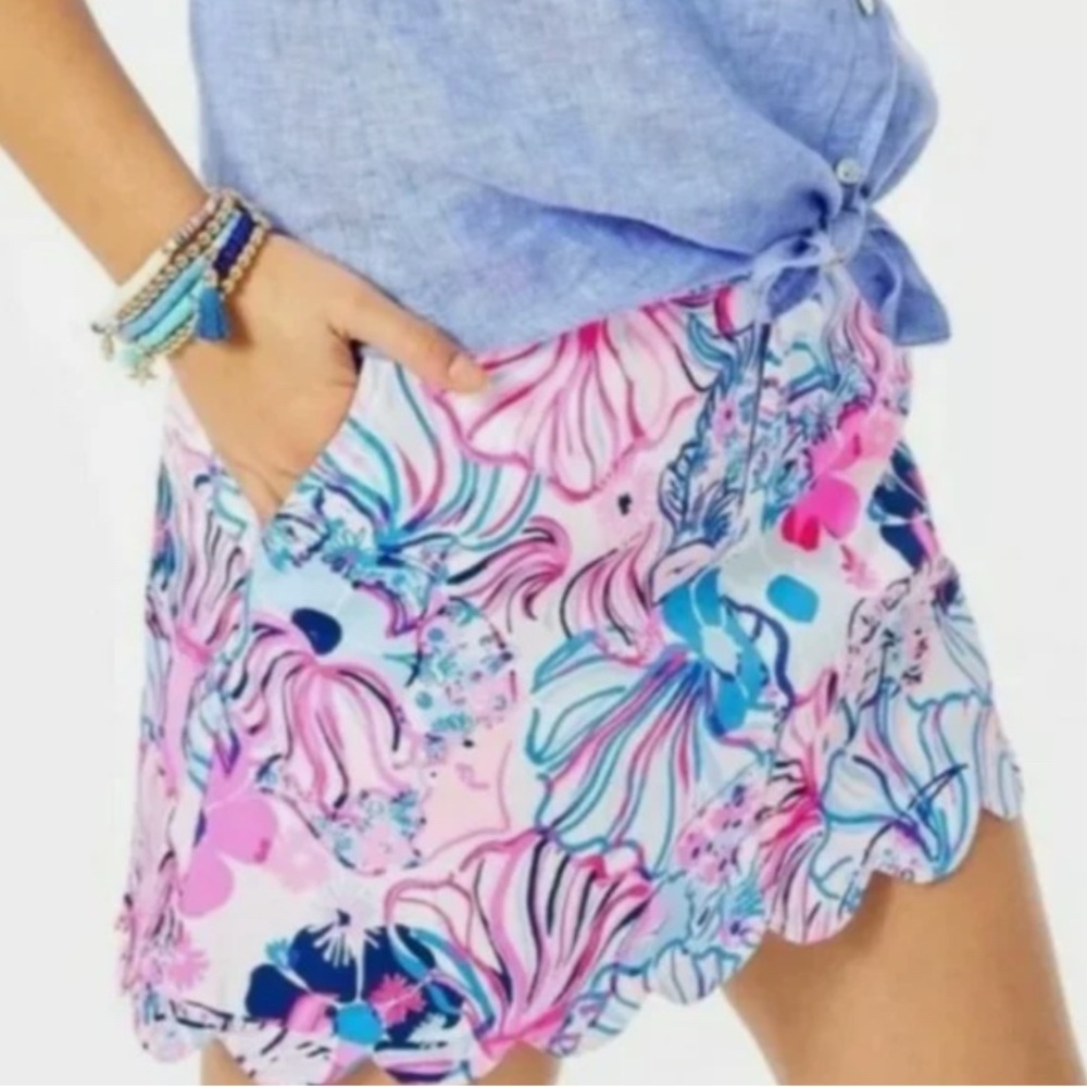 ❌SOLD❌ Lilly Pulitzer Colette Stretch Skort Prosecco Pink Make A Splash- Size M